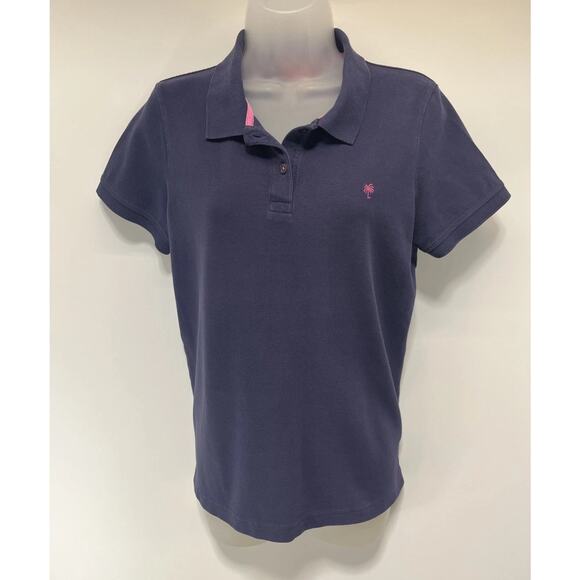 LILLY PULITZER Girls Blue Pima Cotton Short Sleeved Resort Fit Polo Shirt XL - Picture 1 of 7
